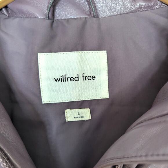 Aritzia Wilfred Free Reverie Purple Faux Leather Vista Puffer Jacket Size S - Picture 6 of 10